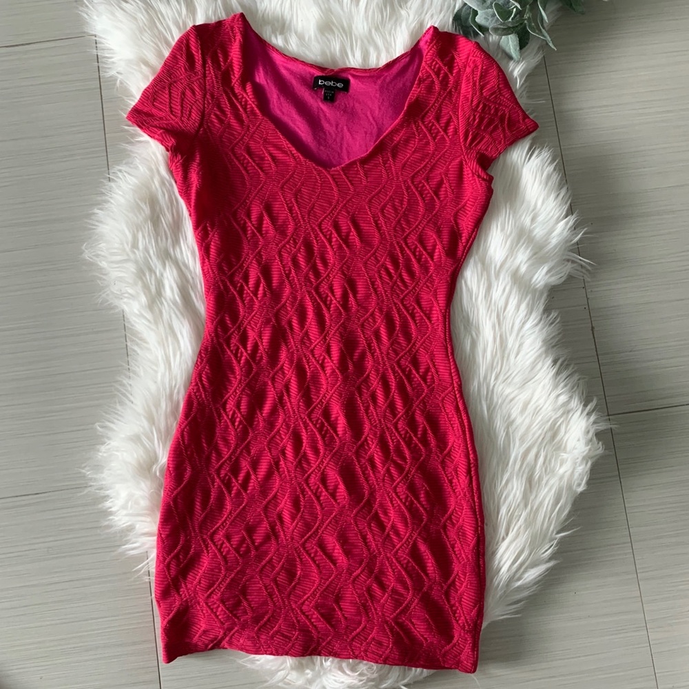 Bebe Hot Pink Bodycon Mini Dress